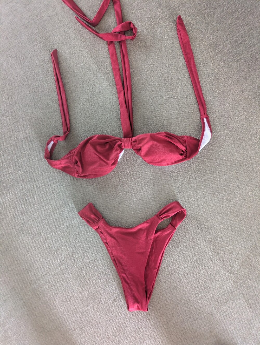 Red Two-Piece Bikini Set